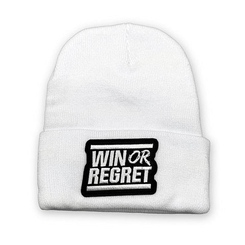 White Win Or Regret Beanie
