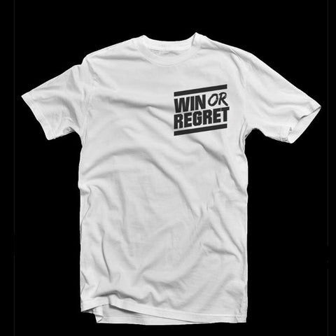 Win Or Regret Black Pocket Logo on White