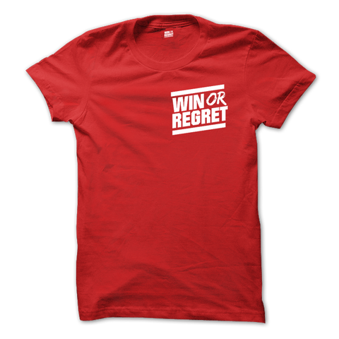 Win Or Regret White Pocket Logo on Red