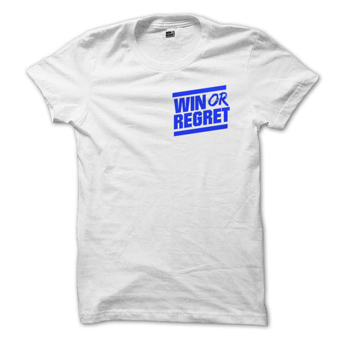Win Or Regret Navy Pocket Logo on Ice White