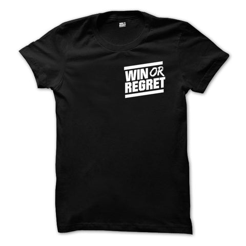 Win Or Regret White Pocket Logo on Black